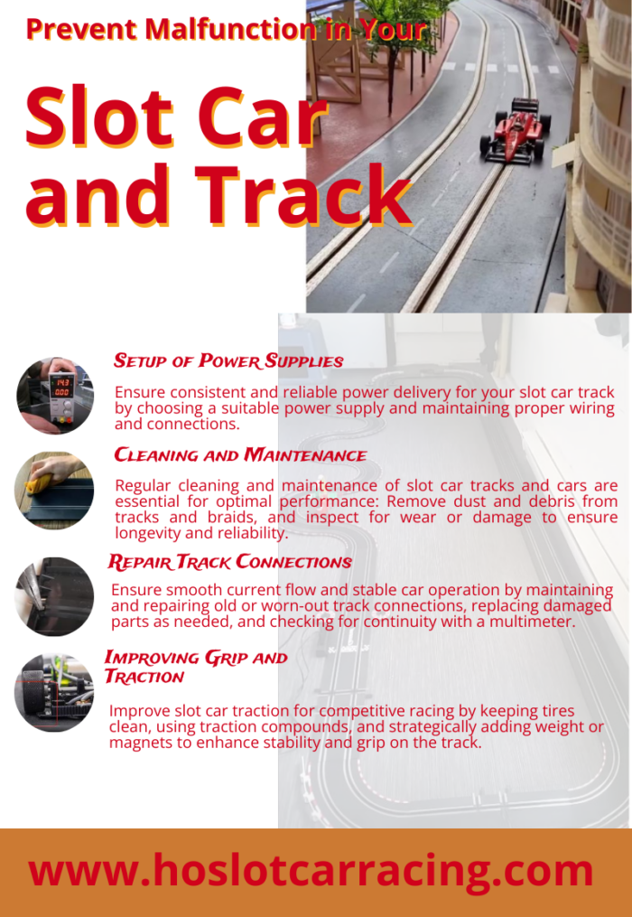 infographic about how to prevent malfunction slot car and track